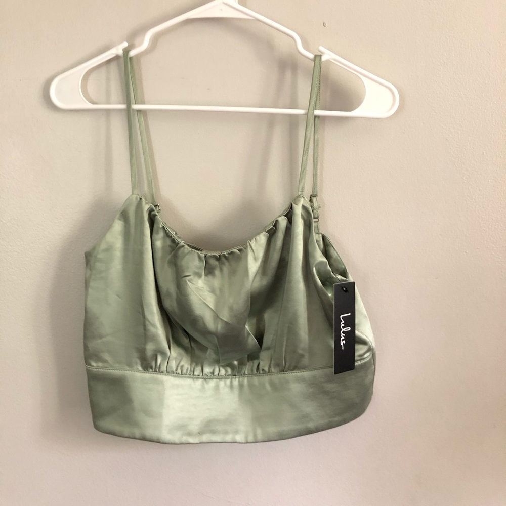Lulus sage green satin tank! Size medium!